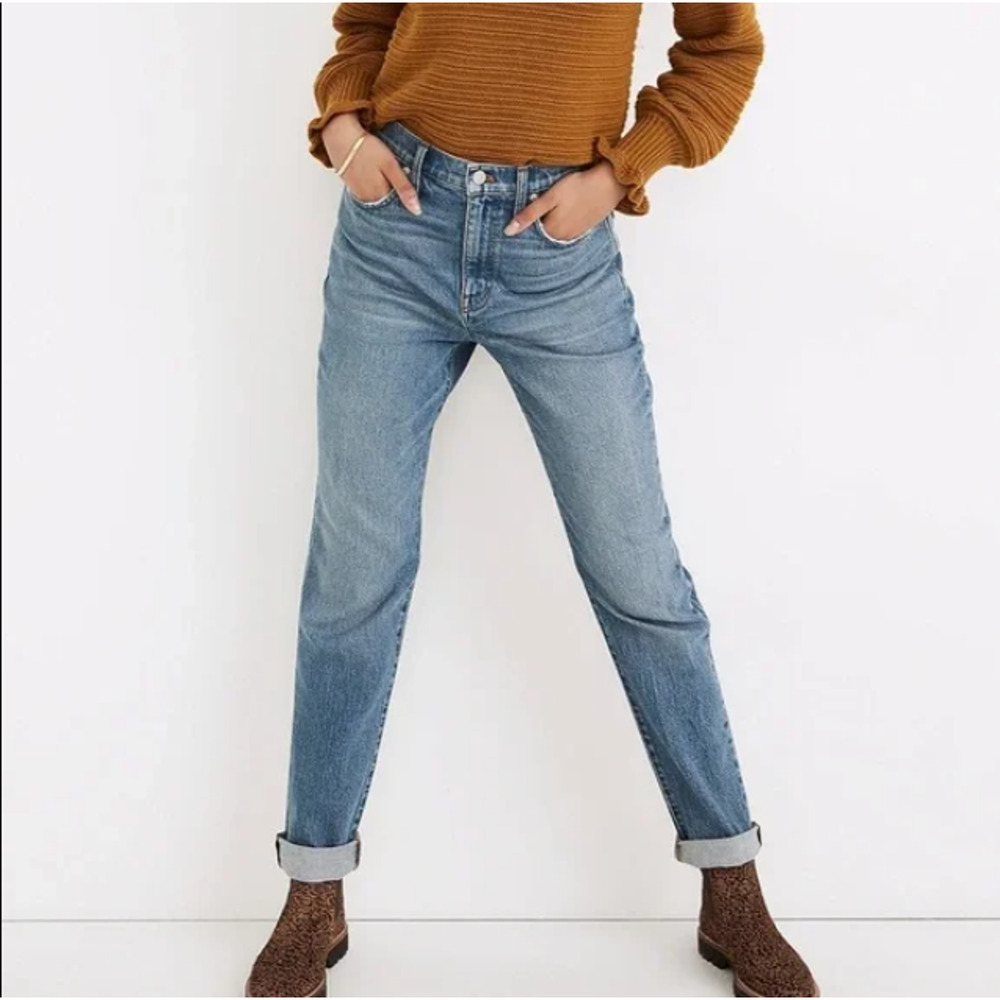 Madewell Women's SIZE 32 High-Rise Slim Boyjean "Neal Wash" TENCEL Denim Edition